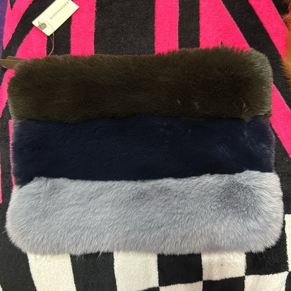 Anthropologie Remi Reid Trio Color Fur Purse NWT - Picture 4 of 7
